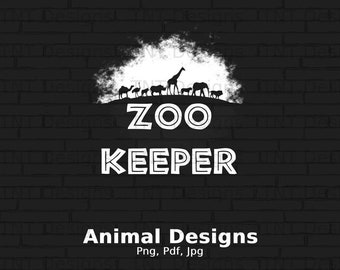 Zookeeper African Animals Clipart: Wild Animal Lover Design (Digital Download)