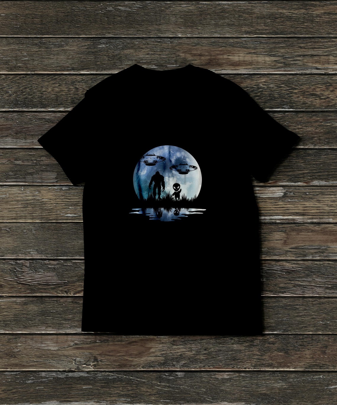 Bigfoot Alien Moon Sasquatch Silhouette Funny Digital Png - Etsy