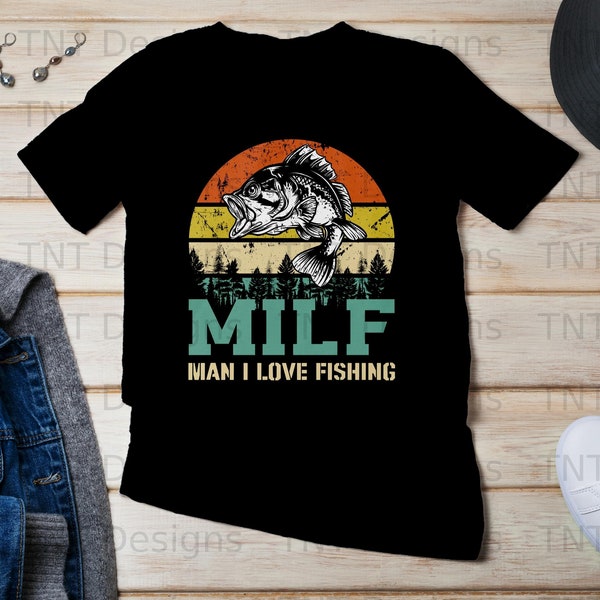 MIlf Man I Love Fishing Digital Png File, Instant Download, Funny Fishing Tshirt Design, Fishing Png Sayings, Fisherman Png Design, Fish Png