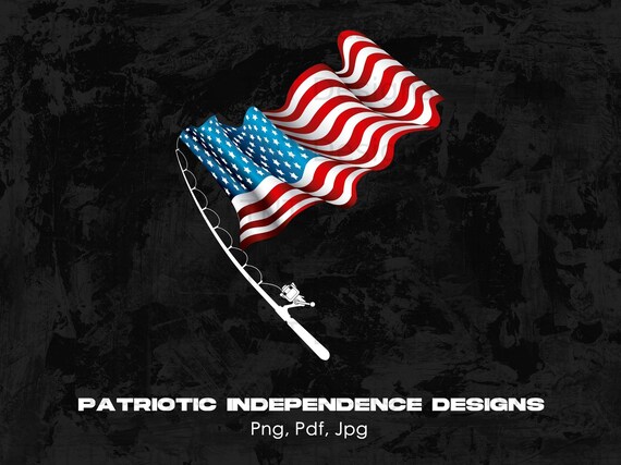 Patriotic Fishing T-Shirt American Usa Flag Fishing Pole Patriotic Fishing T-Shirt American Usa Flag Fishing Pole