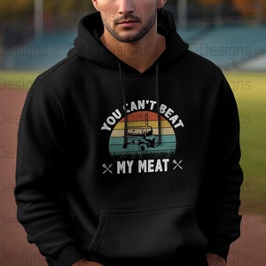 Je kunt mijn vlees niet verslaan Digitale Png-bestand downloaden, Vintage Barbecue T-shirt Design, BBQ Png, Grillen Png, Roken Png, Vaderdagcadeau afbeelding 4