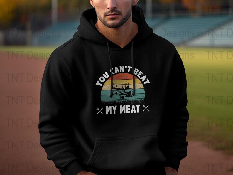 Je kunt mijn vlees niet verslaan Digitale Png-bestand downloaden, Vintage Barbecue T-shirt Design, BBQ Png, Grillen Png, Roken Png, Vaderdagcadeau afbeelding 4