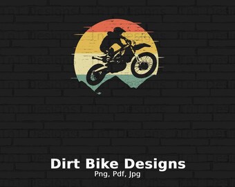 Motocross Dirt Bike Digital Png File, Instant Download, Motocross Rider Vintage T-shirt Design, Dirt Bike Sunset Png, Motocross Lovers Gifts