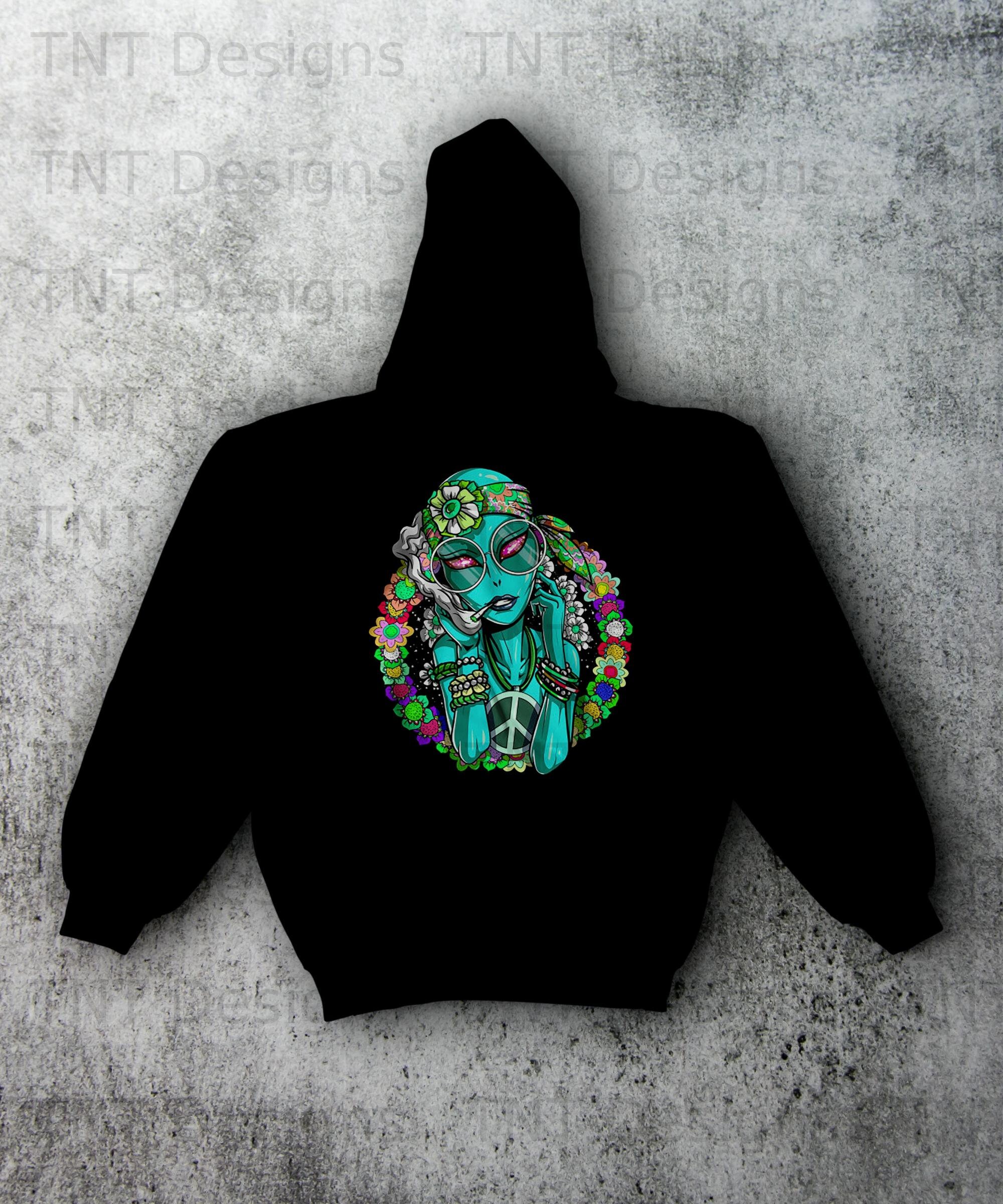 Hippie Alien Digital Png File, Instant Download, Hippie Alien Smoking ...