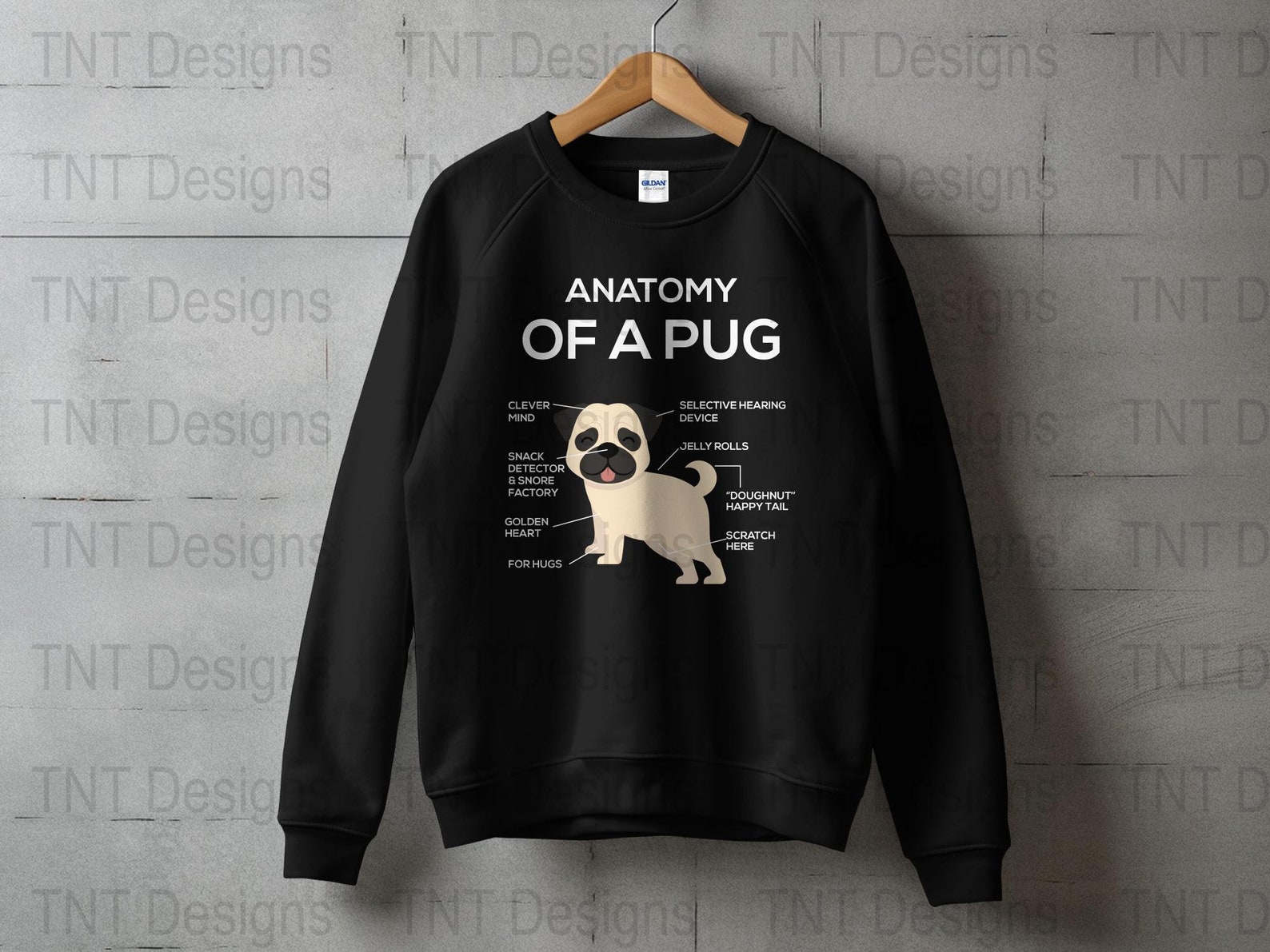 Anatomy of A Pug Digital Png File, Instant Download, Funny Dog Lover T ...