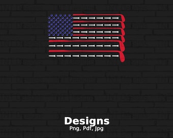 Golfclubs met Amerikaanse vlag, png-bestand: patriottisch golferontwerp (digitale download)