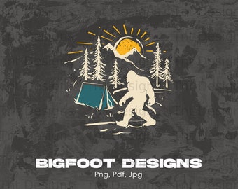Bigfoot Digital Png File Instant Download, Bigfoot Camping T-shirt Design, Sasquatch Png, Bigfoot Lovers, Bigfoot Png, Bigfoot Believer Png