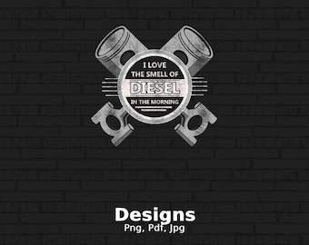 Me encanta el olor del diésel en el archivo png digital de la mañana, descargar, diseño de camiseta de conductor de camión divertido, gran amante de la plataforma png, camión diésel png