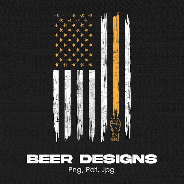 Beer Lover USA Flag Digital Png File, Instant Download, Brew Png, Beer Drinking American T-shirt Design, Beer Drinker PNG, Patriotic Png