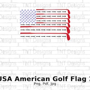 USA American Golf Flag Digital Png File, Instant Download, Patriotic Golfer T-shirt Design, Golf Lover Gift, Golf Png, Golf Club Shirt PNG