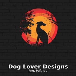Retro Vintage Dog Lover Digital File Instant Download, Sunset Dog Tshirt Design, Dog Lover Shirt Png, Dog Mom Png, Dog Owner Gift, Love Dogs