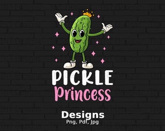 ピクルス プリンセス デジタル PNG ファイル、即時ダウンロード、面白いピクルスの T シャツ デザイン、ピクルス ラバー シャツ PNG、ピクルス ガール PNG、キュウリ ガール PNG