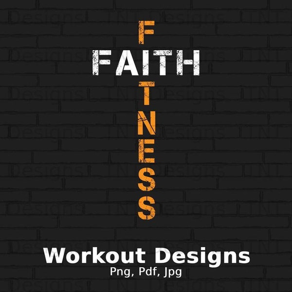 Faith Fitness Digital Png File, Instant Download, Christian Fitness T-shirt Design, Faith Png, Fitness Png, Gift For Christian, Mug Png