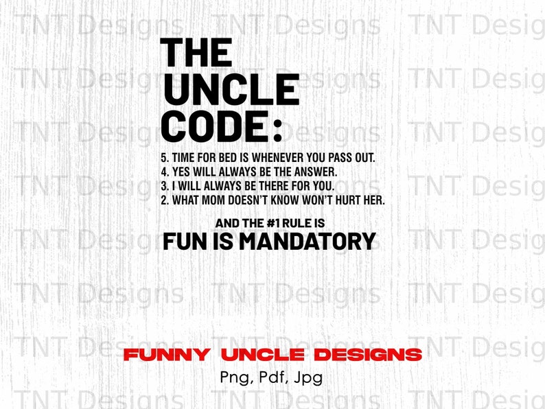 The Uncle Code Digital Png File Instant Download Funny - Etsy Australia