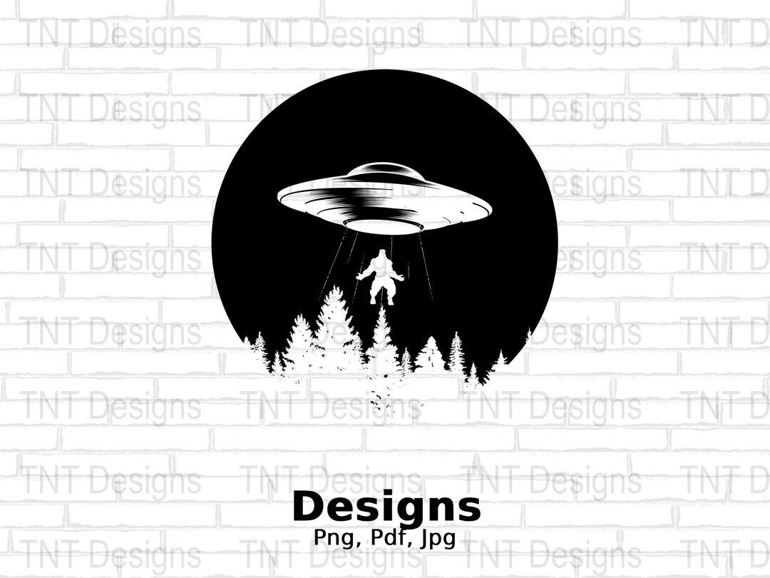 Bigfoot Ufo Abduction Sasquatch Riding A Unicorn - Bigfoot Riding Unicorn - T-Shirt