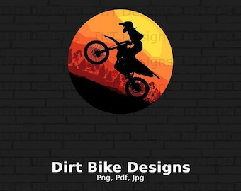 Dirt Bike Rider Sunset Download di file digitali vintage, Dirt Bike Png, Motocross Png, Racing Png, Bike Png, Racing PNG, Motocross Shirt Design
