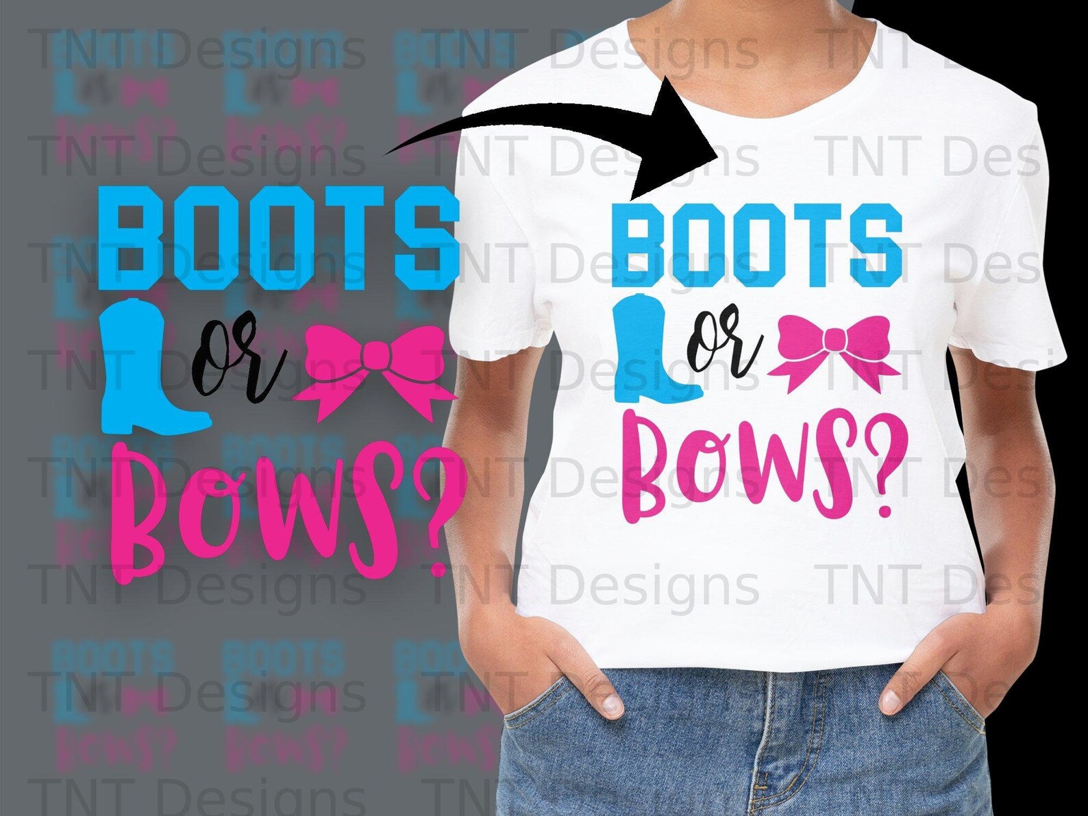 Boots or Bows Digital File Instant Download Baby Gender - Etsy