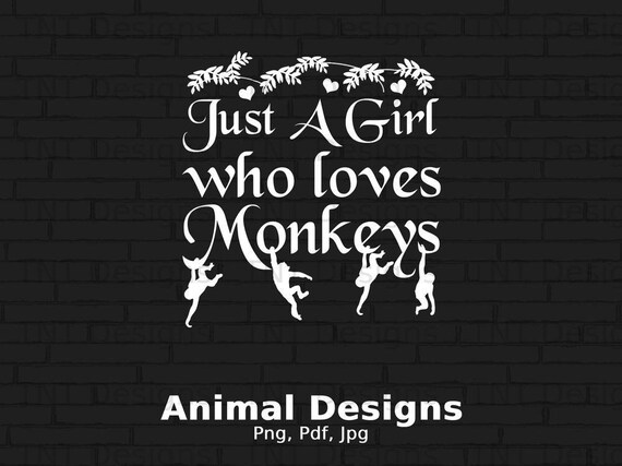 Just A Girl Who Loves Monkeys Tshirt Monkey Lover Gift Just A Girl Who Loves Monkeys Tshirt Monkey Lover Gift