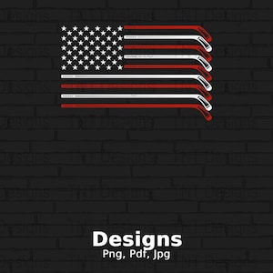 Hockey Sticks American Flag Digital Png File, Instant Download, Patriotic Hockey Player T-shirt Design, Hockey Shirt Png, US Flag Hockey Png