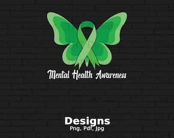 Psychische Gesundheit Bewusstsein digitale Png-Datei Sofort-Download, Schmetterling Schmetterling T-Shirt Design, psychische Gesundheit Png, psychische Gesundheitsfragen