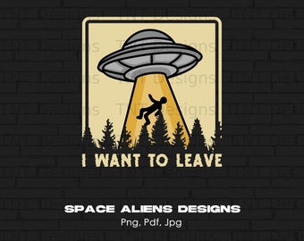 Quiero dejar un archivo Png digital, descarga instantánea, diseño de camiseta de abducción de nave espacial alienígena, Ufo Png, Alien Believer Png, platillo volador PNG