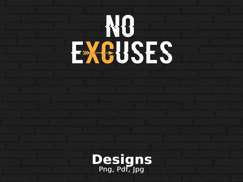 Sin excusas archivo png digital, descarga instantánea, diseño de camiseta para correr, entrenamiento motivacional png, entrenamiento divertido png, camisa jogger png, gimnasio png imagen 1