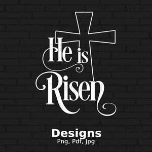 Er ist auferstandene digitale Png-Datei Sofortiger Download, Ostern-T-Shirt-Design, Bibel-Vers-Png, Jesus-Png, Ostern-Png, Kreuz-Png, christliches Hemd-Png