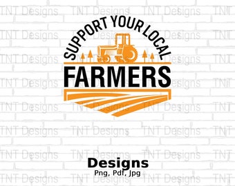 Supporta il tuo file png digitale degli agricoltori locali, download istantaneo, disegno di t-shirt per agricoltore, png con animali della fattoria, png con maglietta degli agricoltori, png per amanti della fattoria