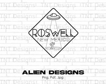 Roswell New Mexico digitale Png-Datei, sofortiger Download, Ufo-T-Shirt-Design, Alien Png, Alien-Liebhaber Png, Außerirdischer Png Png, Entführung durch Außerirdische