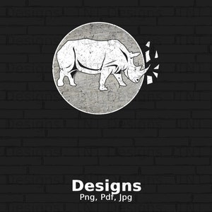 Funny Rhino Digital Png File, Instant Download, Rhino T-shirt Design, Smashing Rhino Png, Rhino Clipart, Rhinoceros Png, Zoo Animal Graphics