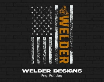 Patriotic Welder USA American Flag Digital Png File, Instant Download, Welder Tshirt Design, Welder Lover, Welding Png, Vintage Welder Gift