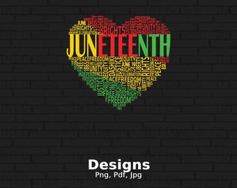 MAIHUN Juneteenth Heart T-Shirt - Black History Afro American Freedom 1865 Tee | Women's Short Sleeve Top - View #8