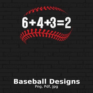 Baseball 6+4+3=2 Digital File Download, Game Day Baseball PNG Image, Baseball Design, Baseball Sublimation Design, Sports Png, Summer Png