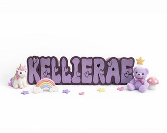 Custom 3D Printed Name Sign • Nursery Decor • Kids Room Shelf Sign • Baby Shower Gift