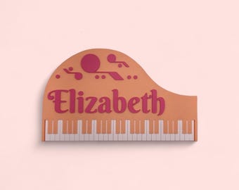 Personalized Piano Door Sign: Music Room Decor
