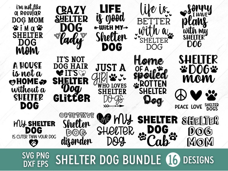 Dog Svg Bundle Rescue Dog Svg Dog Svg Bundle Dog Breeds - Etsy