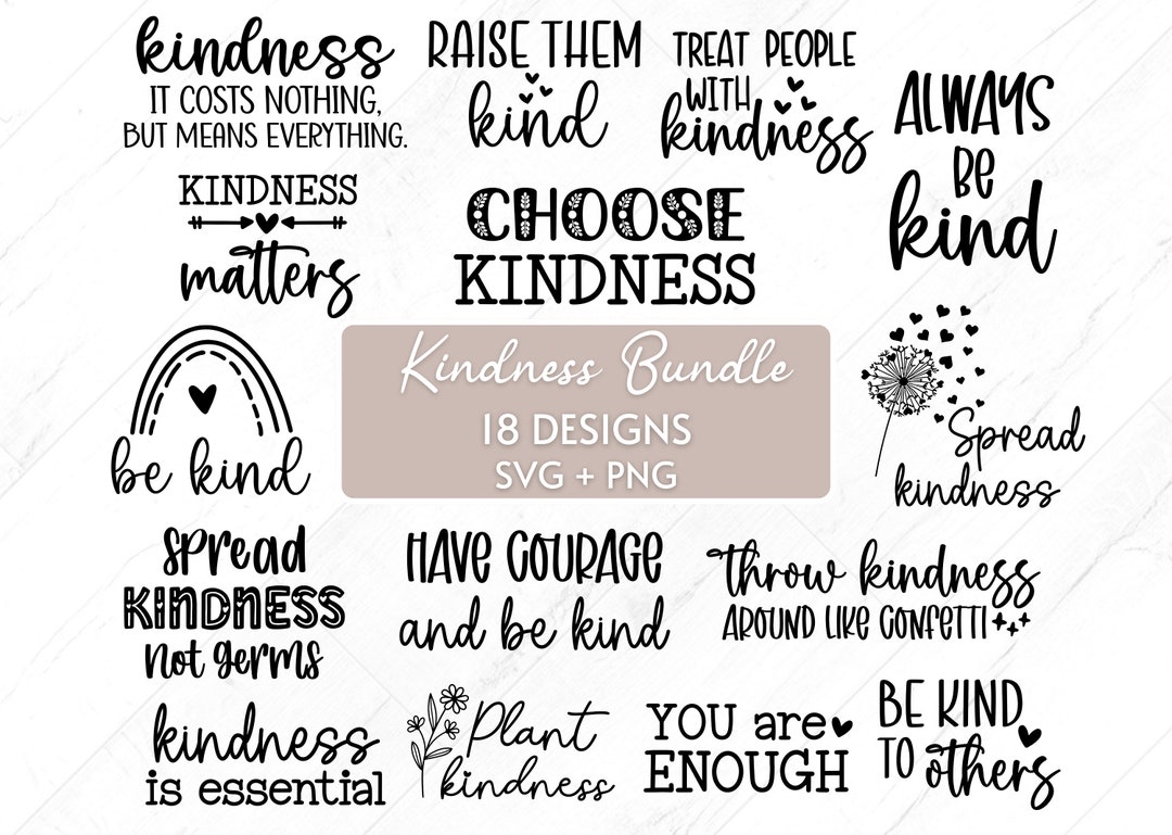 Positive Svg Kindness Svg Bundle Positive Quotes Svg Kind - Etsy Australia