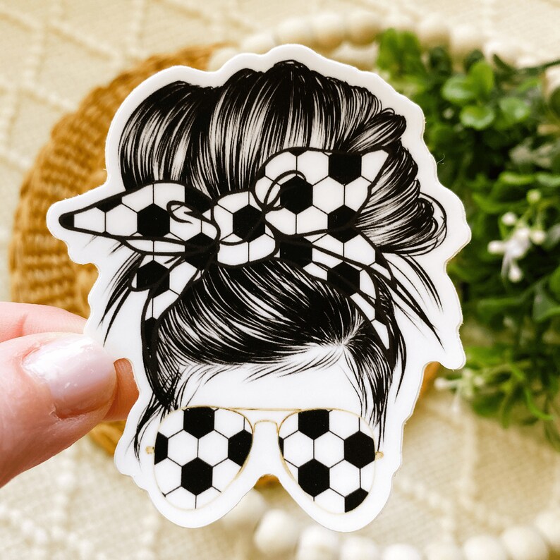 Soccer sticker soccer messy bun sticker sports decals  etsy Soccer sticker soccer messy bun sticker sports decals  etsy