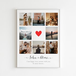 Couple Photo Collage, Personalized Collage, Love Photo Collage, Couple Gift, Custom Gift, Anniversary Gifts