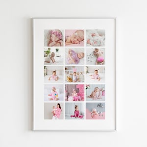 Modèle de collage de photos minimaliste personnalisé pour Canva, collage d’images personnalisé, modèle de collage Ratio 3x4
