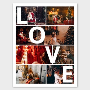 Liebes-Collage-Fotovorlage für Canva, Fotografie-Collage-Vorlage, individuelle Urlaubskarte, Grußkarte, personalisierte Karte