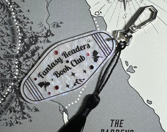 Fantasy Readers Book Club Motel Keyring: Pearlescent Pink Acrylic