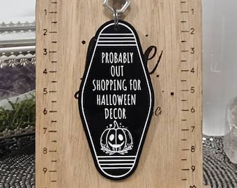 Halloween Motel Keychain: Spooky Decor Gift