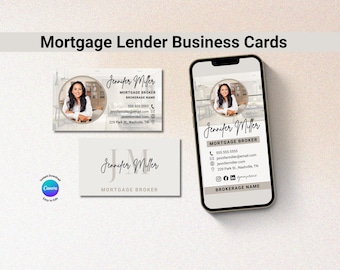 Mortgage Lender Business Card, Mortgage Broker, Mortgage Lender, Digital Business Card, Loan Officer Business Card, Electronic Business Card