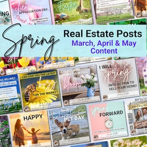Spring Real Estate Marketing, Real Estate Marketing, Real Estate Spring, Real Estate Template, May Real Estate Social, May Real Estate