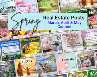 Spring Real Estate Marketing, Real Estate Marketing, Real Estate Spring, Real Estate Template, May Real Estate Social, May Real Estate
