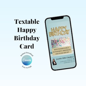 Kunden Geburtstag, Geburtstag Geburtstag, Geburtstagskarte Makler, Haus Jubiläumskarte, Alles Gute zum Geburtstag Karte, Realtor Geburtstagskarte, Geburtstag