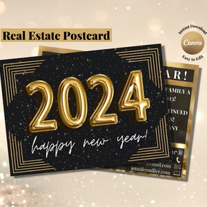 Immobilier pour le Nouvel An, Marketing immobilier, Nouvel An dans l'immobilier, Carte de vœux pour agent immobilier, Modèle pour agence immobilière, Carte de voeux pour les fêtes de fin d'année