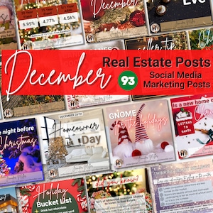 December Real Estate Posts, Real Estate December, Winter Real Estate, December Social Media Post, Holiday Real Estate, Christmas Real Estate
