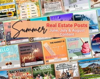 Summer Real Estate, Real Estate Marketing, Real Estate Summer, Real Estate Template, Real Estate Social Media, Realtor, July Real Estate